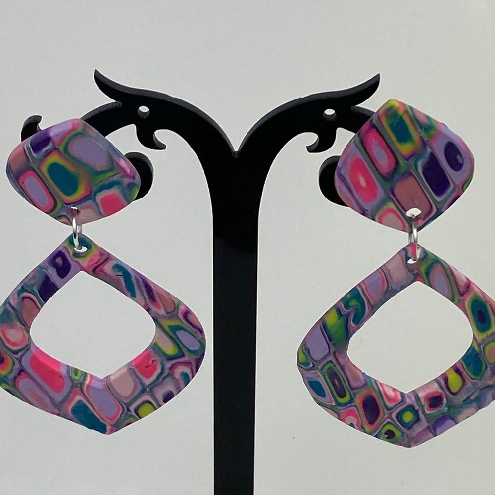 Unique Handmade Polymer Clay Stud Earrings - Picture 14 of 14